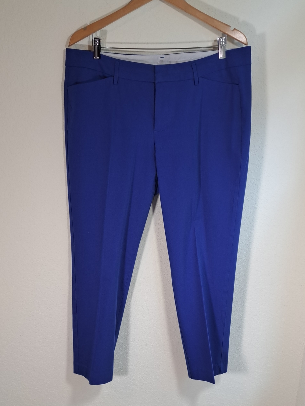 a.n.a Women’s Slacks Cobalt Blue Dress Pants Pockets Zipper Belt Loops Size 14 - Picture 2 of 12
